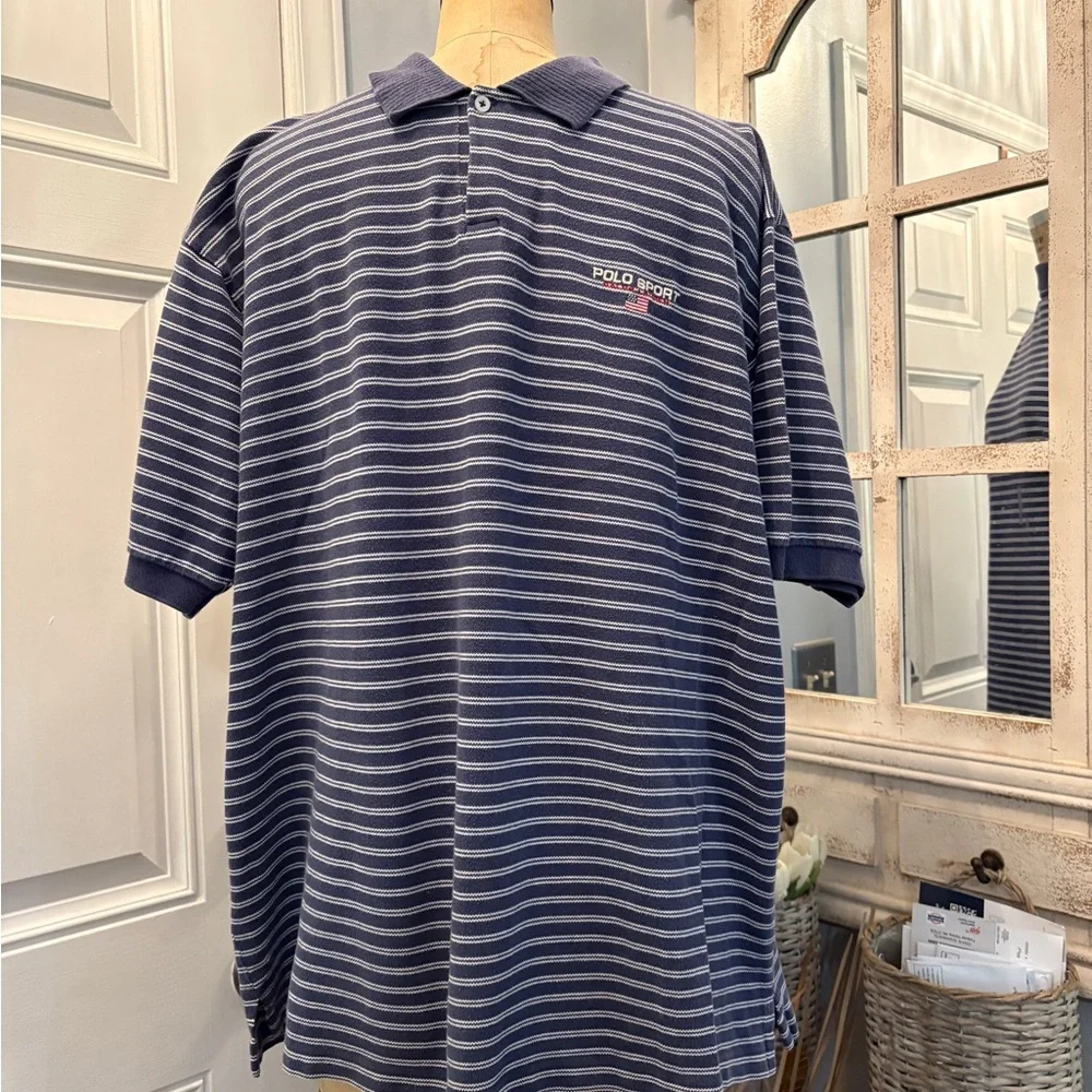 Polo‎ by Ralph Lauren Men's Blue Striped Shirt Casual Leisure Size XXL
